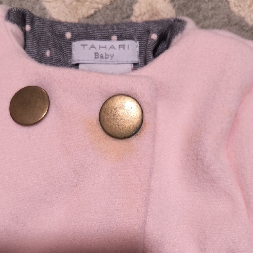 Pink Baby Coat with Gold Buttons - Picture 6 of 8